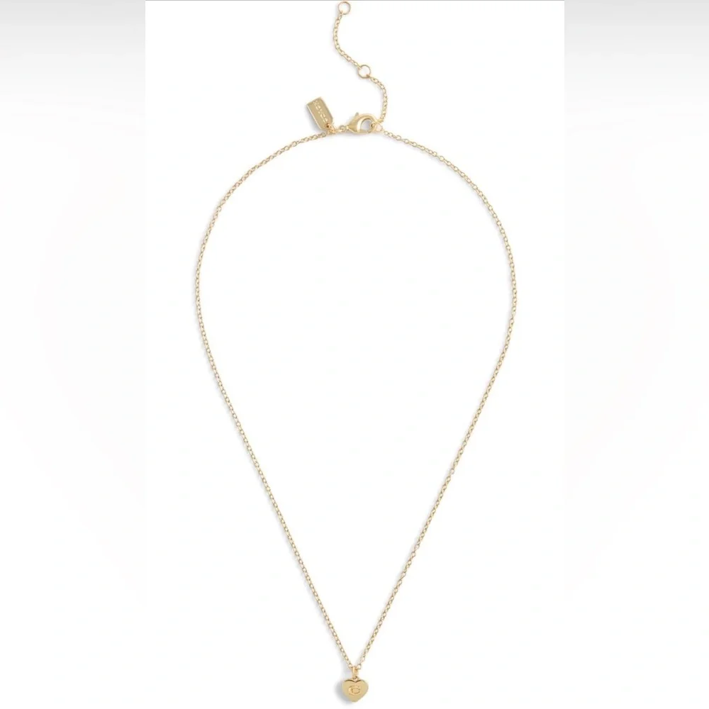 Coach Gold Heart C Pendant Necklace - Picture 3 of 6